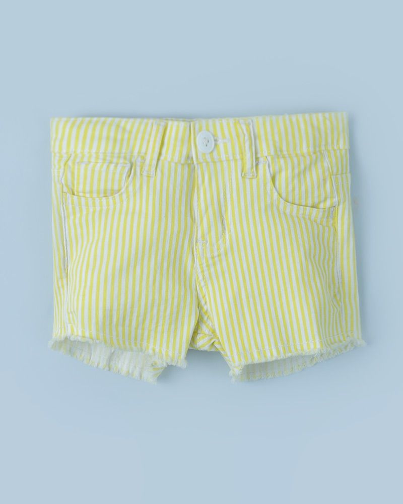 Lime Green Striped Shorts